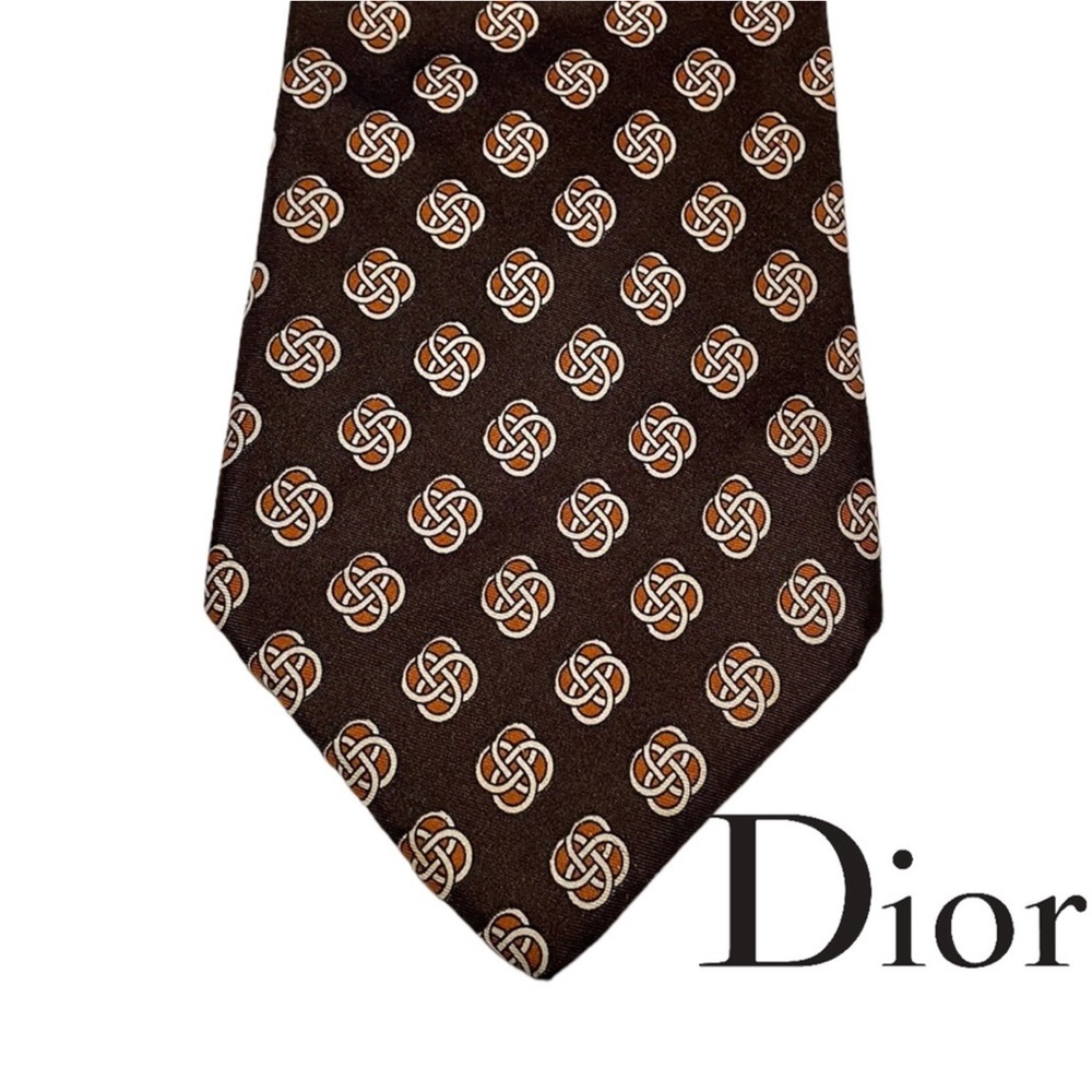 Christian Dior Men’s Brown Patterned Tie